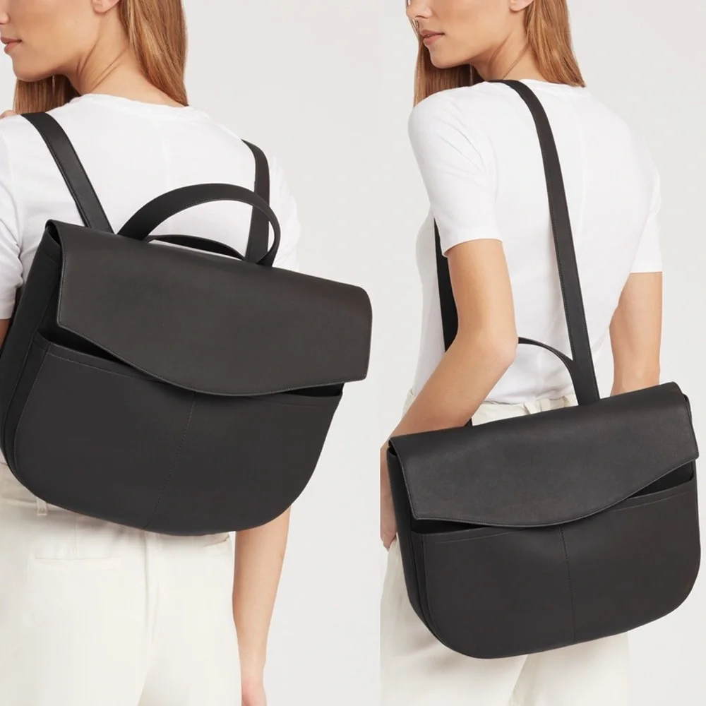 NWOT Cuyana Convertible Satchel-15 Inch in Black Pebbled Leather